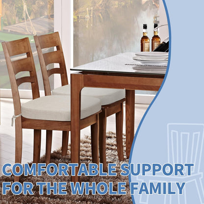 BUYUE Thickened 2.5" Friendly Woven Fabric Dining Chair Cushion, U-Shape High Density Foam Comfortable Chair Pad for Kitchen, Slip Resistant Indoor Seat Cushion (1 Piece, Dark Gray)