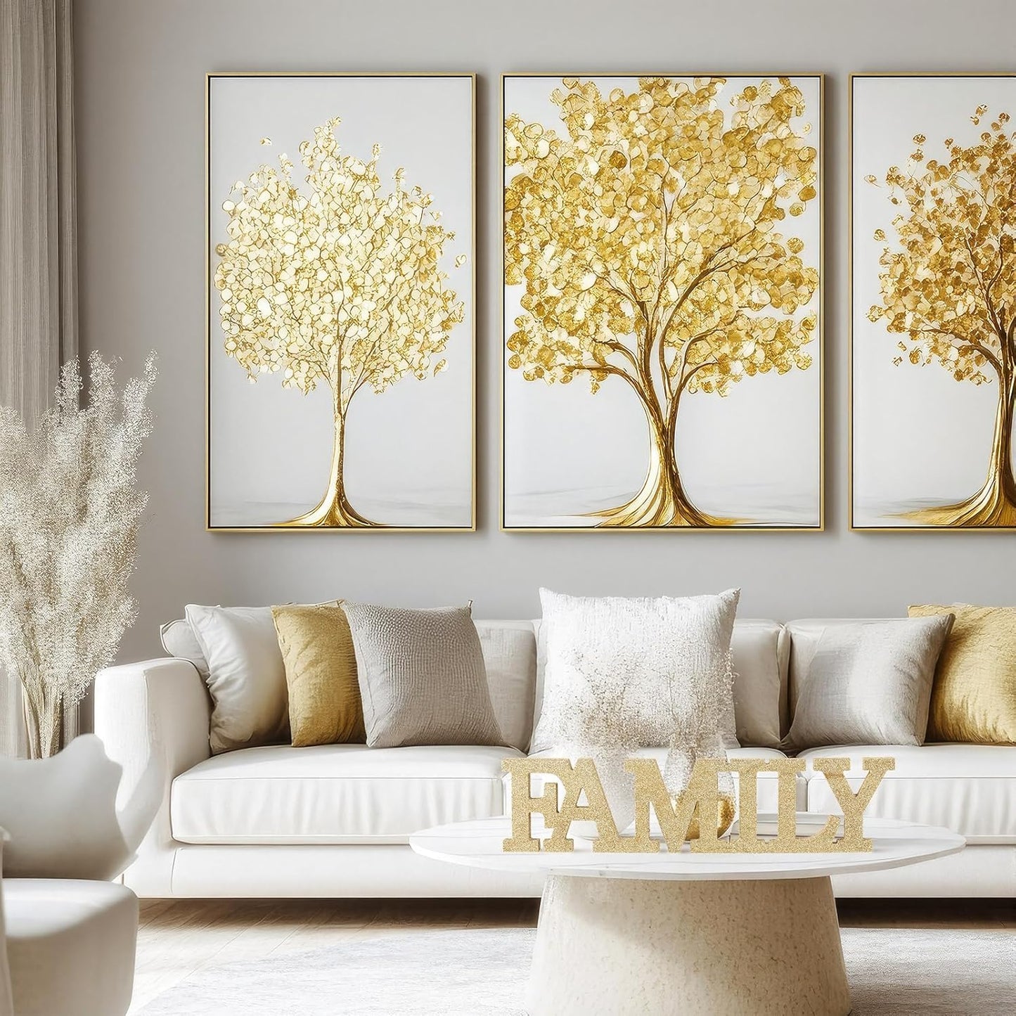 Wonderjune Wooden Home Wall Decor Sign Rustic Family Room Table Decoration Family Letter Signs for Pantry Kitchen Living Room Bedroom Shelf Mantel Fireplace Tables Centerpiece(White)