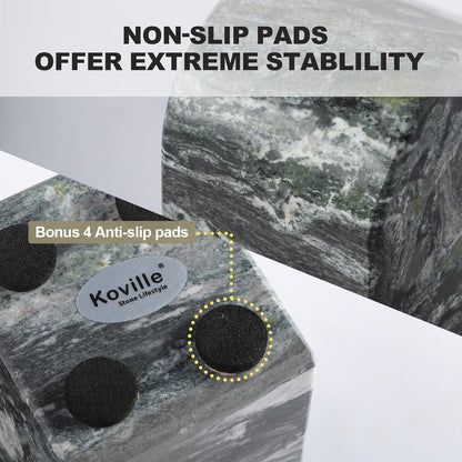 Koville African Natural Marble Bookends for Shelves, Non-Slip Book Ends, 13LBS Ultra Heavy Duty Marble Book Holder Organizer, Apartment Decor for Movies/CD/Video Games(Namib Fantasy)
