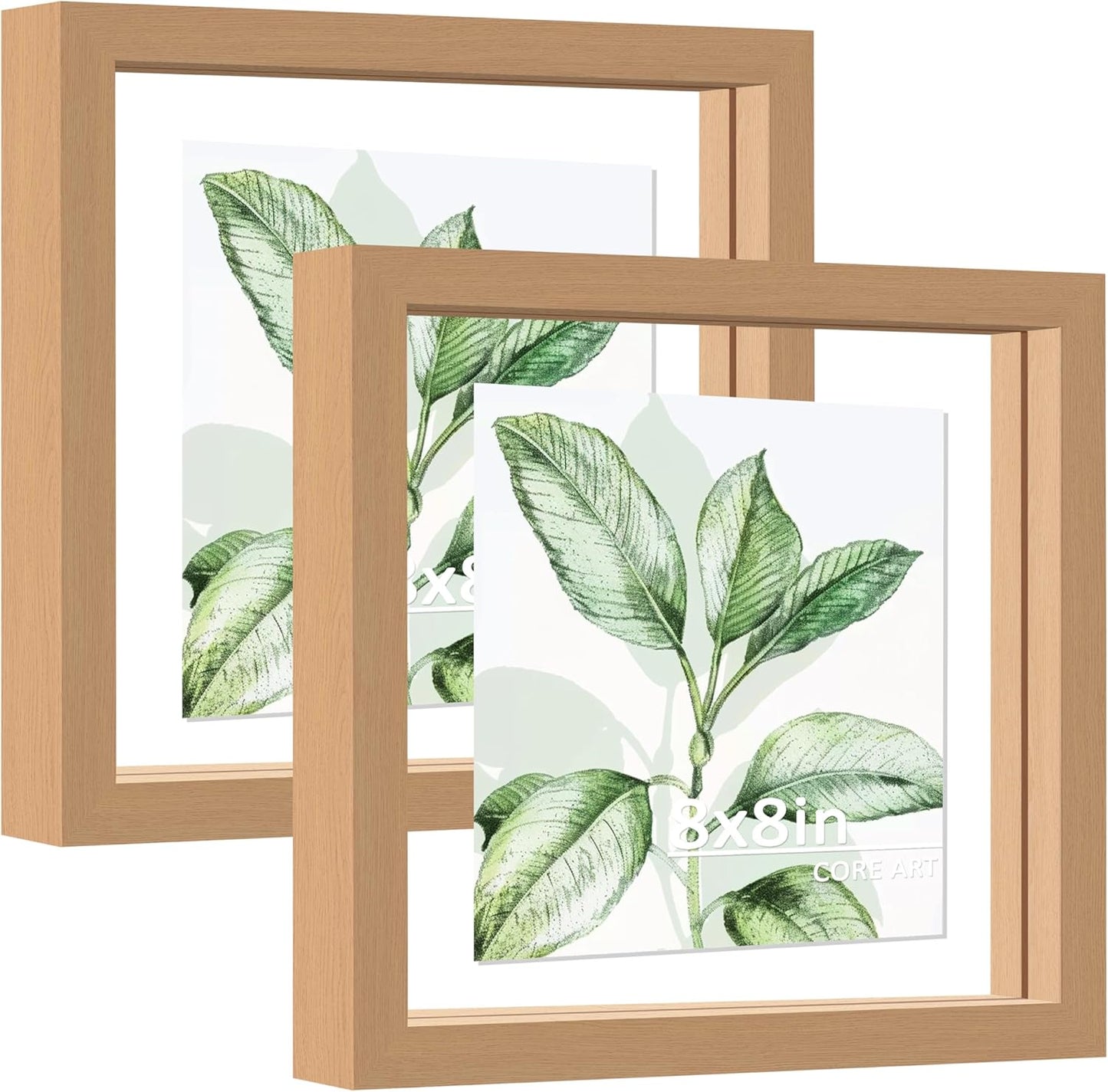 CORE ART 8x10 Floating Picture Frame,Double Plexglass Floating Frame for 5x7,4x6 Pictures,Wall or Tabletop Display,Black