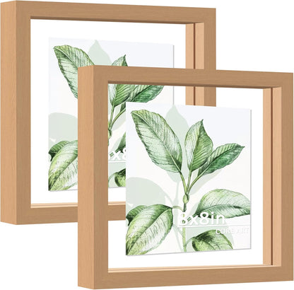 CORE ART 8x10 Floating Picture Frame,Double Plexglass Floating Frame for 5x7,4x6 Pictures,Wall or Tabletop Display,Black