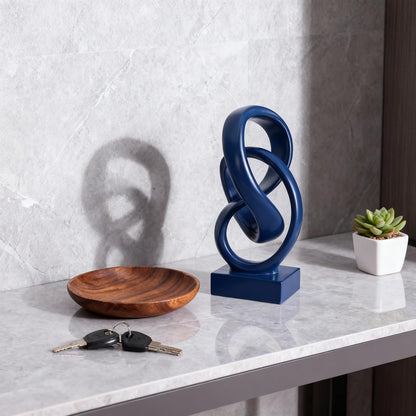 DOVDOV Abstract Black Knot Sculpture, Geometric Decor, Black Decorative Piece for Living Room Coffee Table or Bookshelf Top, Office Coffee Table or Entryway Console Decor.