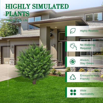 AOKIIE 6FT Artificial Topiary Cedar Plants Outdoor, Faux Pine Trees UV Resistant and Potted, 72 Inch Tall Fake Shrubs Evergreen for Front Porch Decor Set of 2
