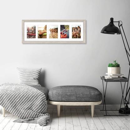 Americanflat 4x6 Collage Picture Frame with Shatter-Resistant Glass - Fits Five 4x6 Photos or Use as One 11x14 Picture Frame - Signature Collection - Collage Frames for Wall Display - Black