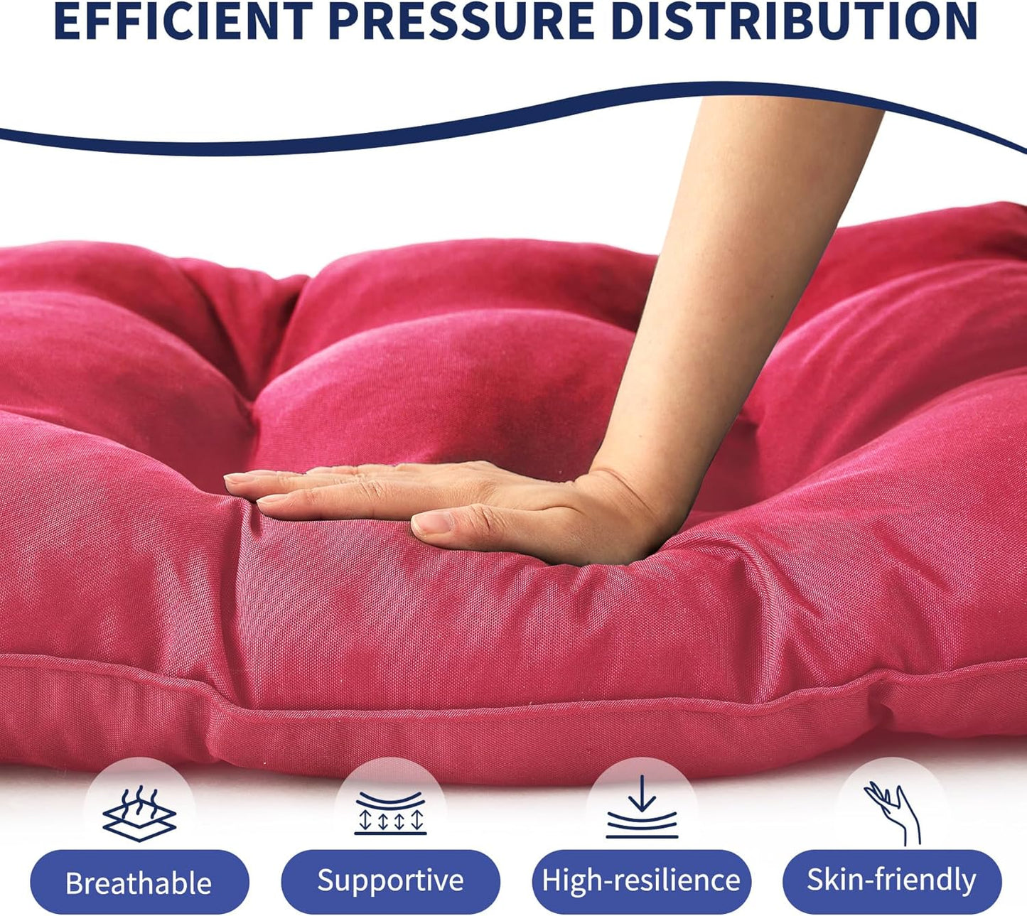 IPYNBAP Outdoor Bench Cushion, 48x18x5 Inch, Waterproof Bench Cushion for Outdoor/Indoor Furniture, Tufted Patio Bench Seat Cushion, Fade Resistant Outdoor Cushions for Porch Swing Couch, Navy Blue