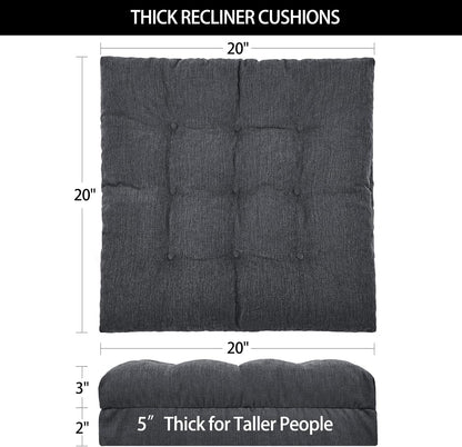 Recliner Cushions for Elderly, 20x20x5 Inch Thick Chair Cushion Patent Design Soft Tufted Dual Layer Booster Seat Cushions for Seniors Recliner Risers Taupe 1P
