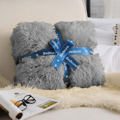 Bedsure GentleSoft Fluffy Fuzzy Faux Fur Throw Blanket for Couch, Soft Sherpa Fleece Cozy Gifts for Women, Plush Bed Blanket Room Decor for Men, Thick Warm Minky Teen Gifts Winter Bedding