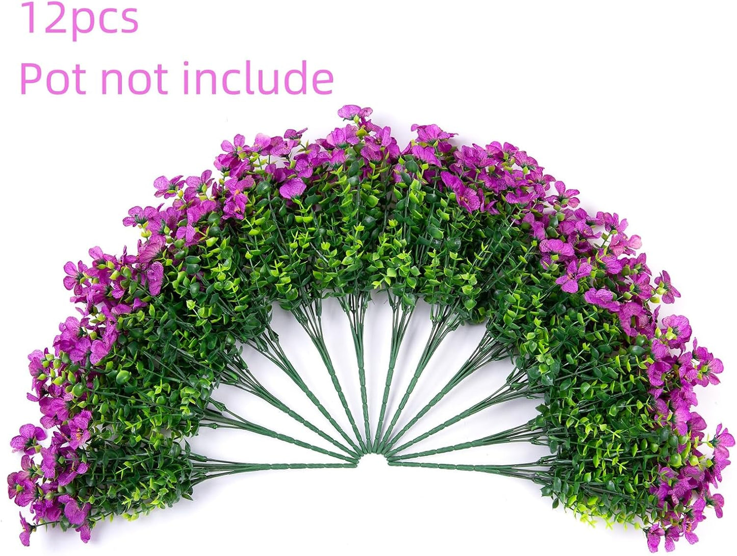 HyeFlora Artificial Flowers for Outdoor Indoor Garden Home Decoration, Faux Flower Daisy with Eucalyptus Leaves Fake Plants Greenery Boxwood Porch Patio, 12 Bundles (Mix Pink Red Purple Yellow)