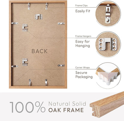 5x7 Picture Frame, Solid Oak Wood 5 x 7 Photo Frame with Mat to 4x6, 7x5 Picture Frames for Wall and Tabletop Display, (Walnut Set of 1)