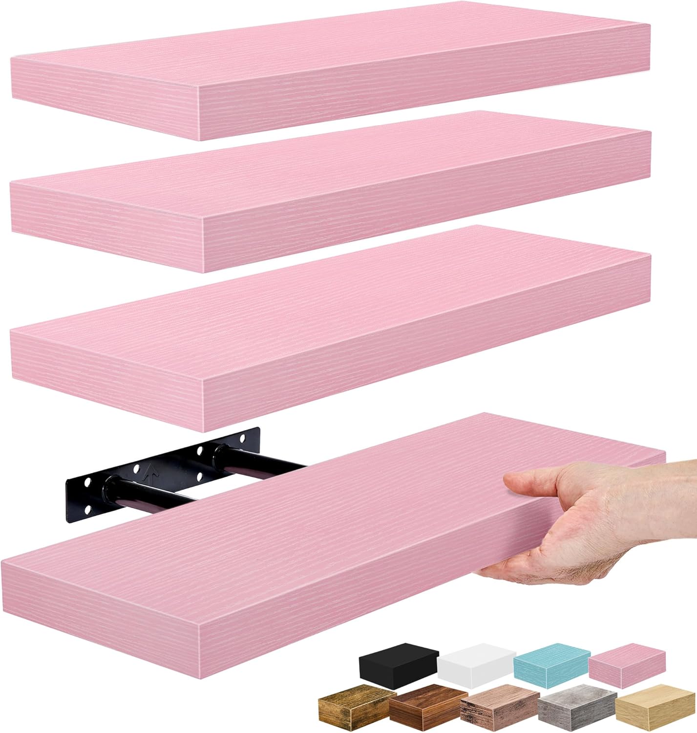 Sorbus Floating Shelves for Wall – 16 Inch Floating Shelf for Kitchen, Bedroom, Living Room, Bathroom, Home & Wall Decor - Mounted Bathroom Shelves with Invisible Brackets (Maple Wood, 2 Pack)