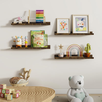 Dreamland Picture Ledge Shelf for Wall, Floating Shelves Set of 2, 48 Inch Long Floating Shelves with Lip for Living Room, Bedroom, Bathroom, Kitchen, White
