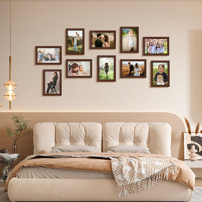 FIXSMITH 10 Pack Picture Frames Collage Wall Decor for Mounting or Tabletop Display, Gallery Wall Frame Set with Two 8x10 Black Frames, Four 5x7 Frames and Four 4x6 Frames, Multi-Pack Photo Frame Set