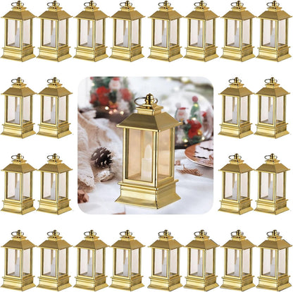 Black Lanterns Decorative Indoor: 24 Pcs Starlight Mini LED Lantern for Centerpiece Table Decorations Halloween Christmas Wedding Party Camping Decor