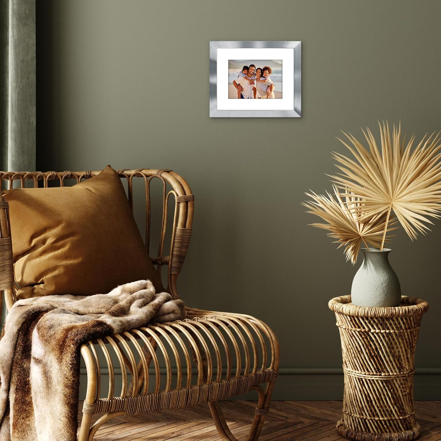 Americanflat 8x10 Picture Frame with Shatter-Resistant Glass - Use as 5x7 Frame with Mat or Display 8x10 Photo Without Mat - Signature Collection - Picture Frames for Tabletop and Wall Display - Black
