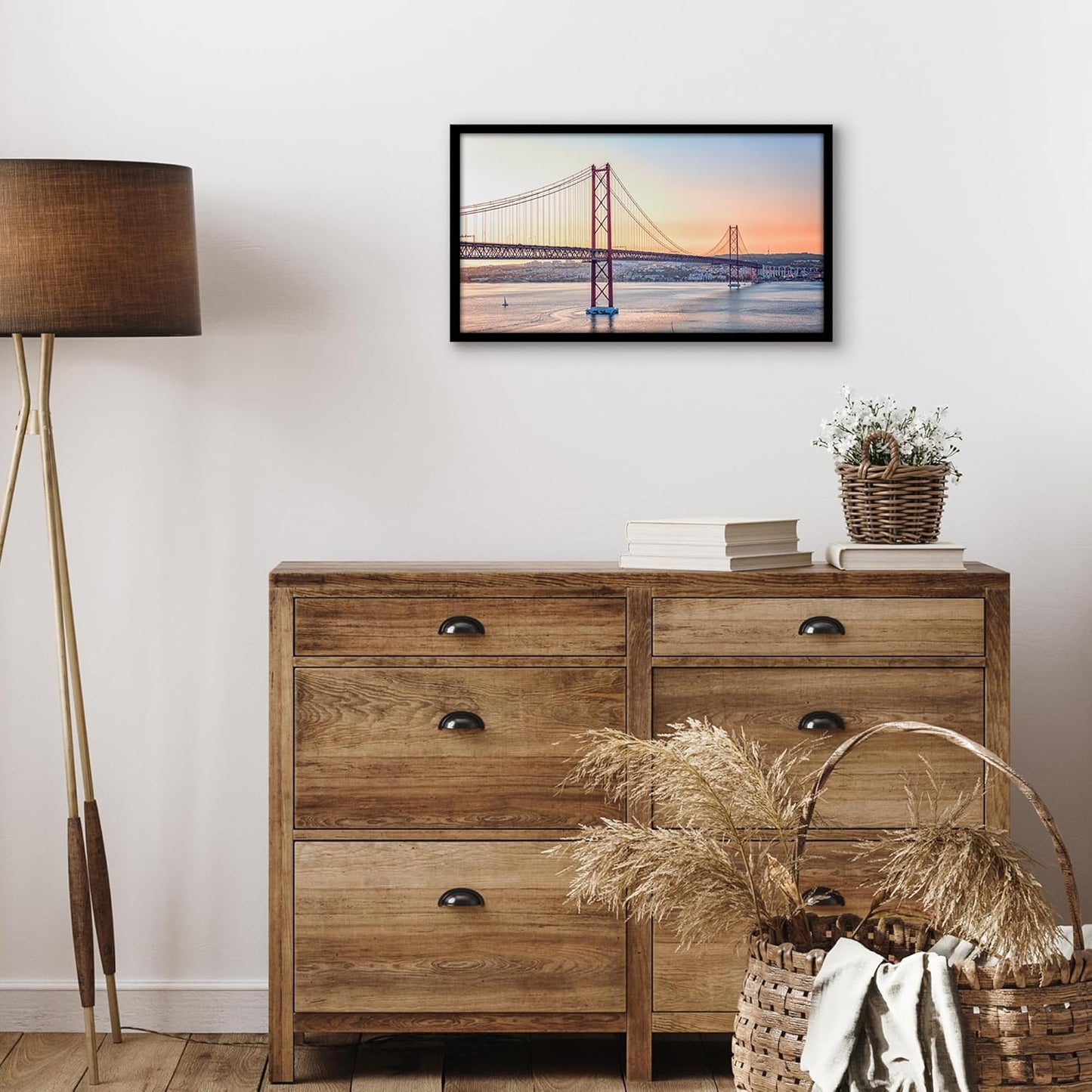 Americanflat 24x36 Poster Frame with Polished Plexiglass - Streamline Collection - Thin Border Picture Frame for Wall Display - Hanging Hardware Included - Black - Colors C