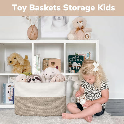 Goodpick Cube Storage Bins - Towel, Book, Cloth, Shoes, Closet Shelf Woven Baskets for Office, Baby Laundry, Toys, 13''x10''x9''
