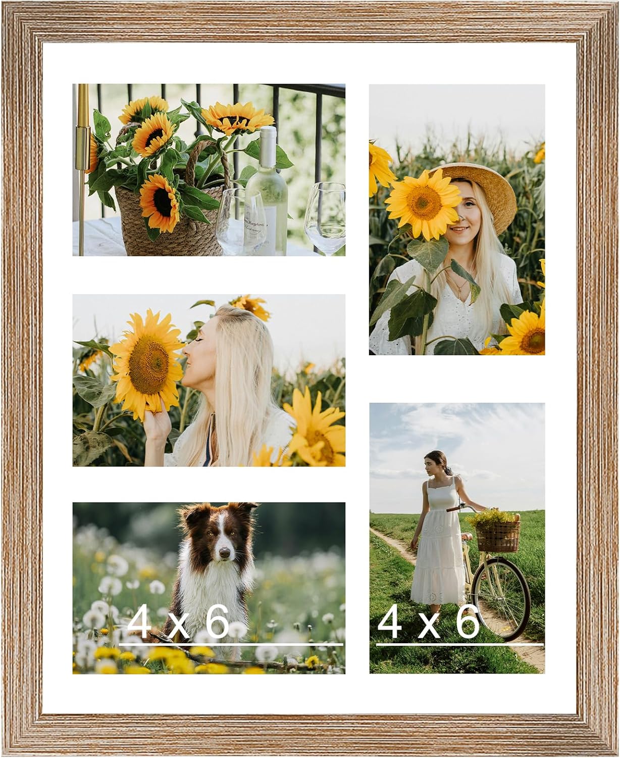 JCJMY 11x14 Picture Frame, 4x6 Collage Picture Frame, Display 5 Pcs 4x6 Photos or 11x14 Picture, Five Opening 4x6 Collage Frame for Wall Hanging, Lightweight 4 x 6 Multi Pictures Frame, Black