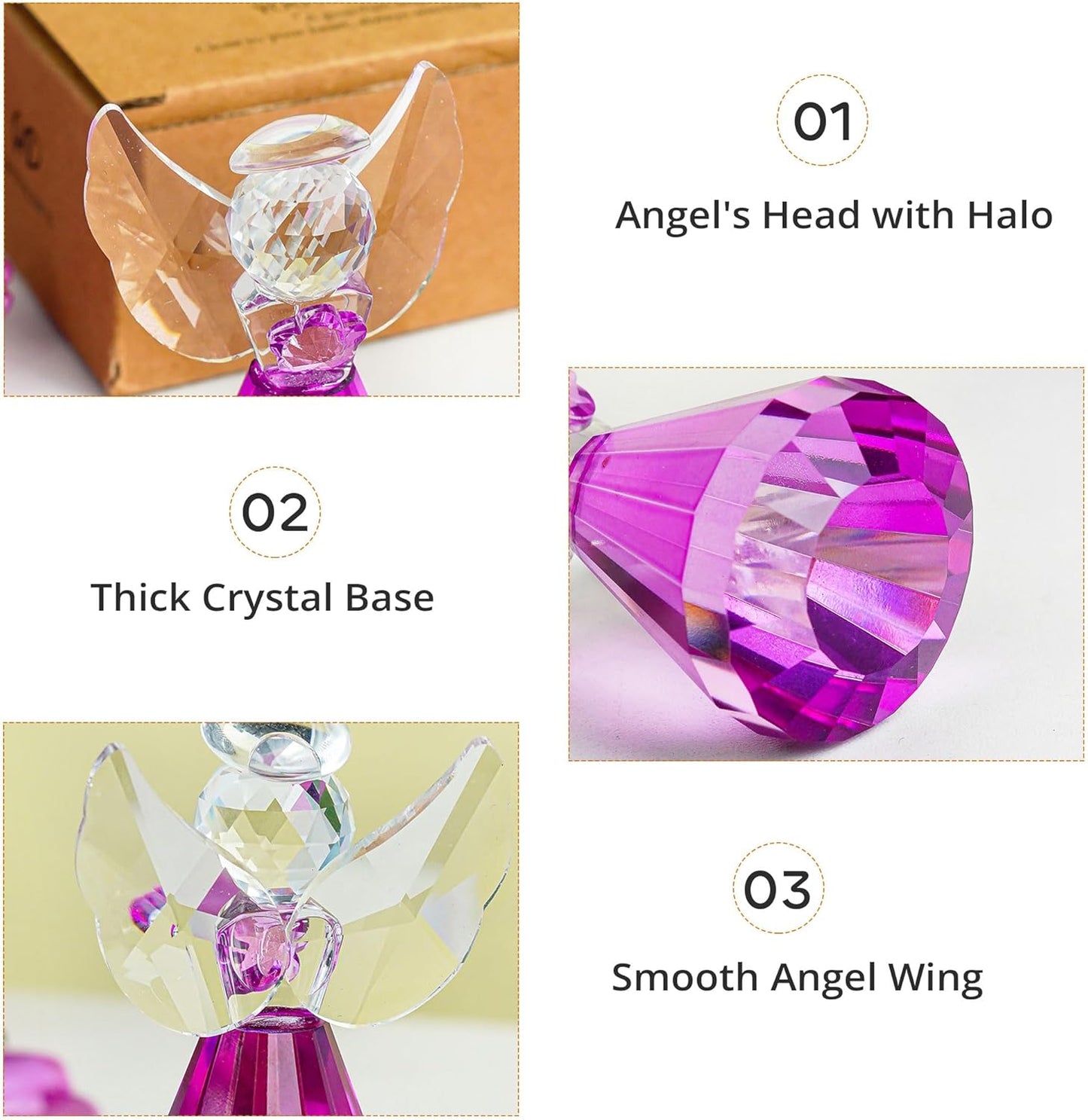 HDCRYSTALGIFTS 3.3'' Crystal Bird Figurine Collectible Art Glass Animal Figurines Table Home Decor Paperweight Valentine’s Day for Women