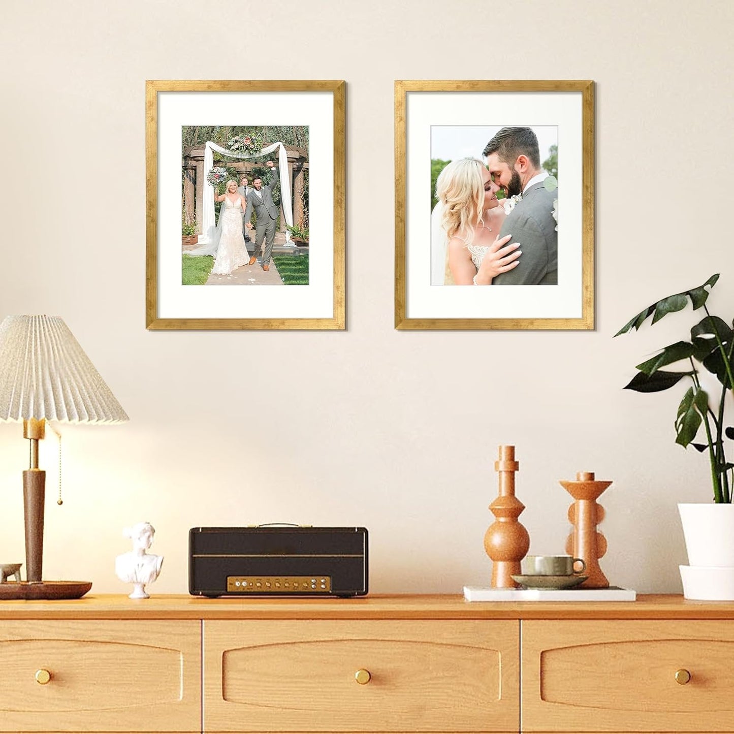 upsimples 8x10 Picture Frame, Display Pictures 5x7 with Mat or 8x10 Without Mat, Wall Hanging Photo Frame, Black, 1 Pack - Colors A