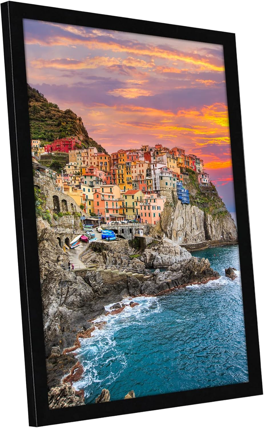 Americanflat 12x18 Poster Frame with Shatter-Resistant Glass - Signature Collection - Gallery-Style Frames Made of Engineered Wood - Photo Frame for Wall Display - Black - Colors B