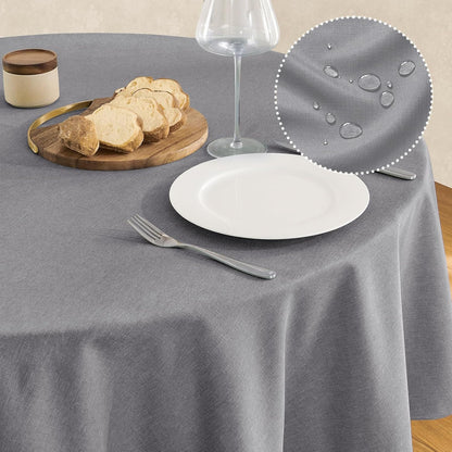 Veblandy Rectangle Tablecloth Waterproof Linen Textured Table Cloth Stain and Wrinkle Resistant Washable, Decorative Fabric Table Cover for Dining, Party and Camping (Sage Green, 52 * 70)