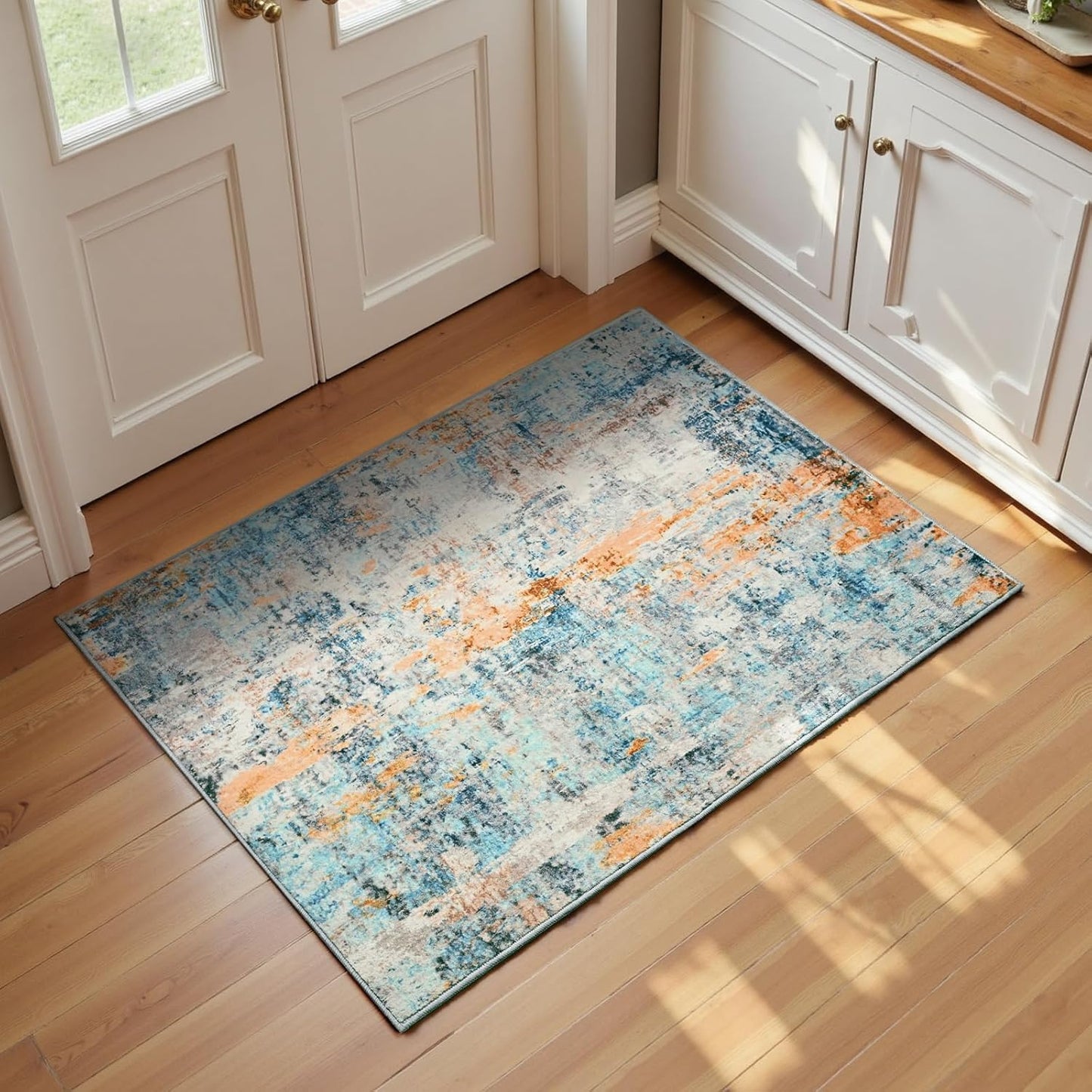 Ompaa 2x6 Rug Runners for Hallways Kitchen Runner Rug Non Slip Washable Grey Long Runner Rugs with Rubber Backing Soft Abstract Carpet Runner for Hallways, Kitchen, Bedroom, Bathroom, Entryway - Colors B
