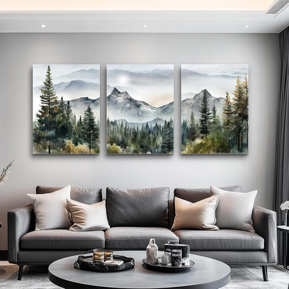 MHARTK66 Wall Art for Living Room Modern Wall Decor for Bedroom Office Decor Abstract Mountain Forest Landscapes Ink Painting 3 Piece Framed Canvas Art Prints Ready to Hang Wall Pictures Home Decor