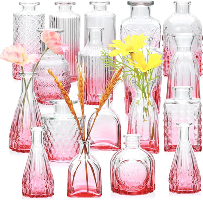 Glass Bud Vase Set of 32 pcs,Bud Vases in Bulk,Small Vases for Centerpieces, Mini Flower Vase Bulk for Rustic Wedding Home Table Decorations