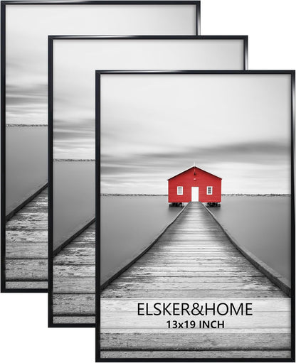ELSKER&HOME 22.375 x 34 Poster Frame 3 Pack, Black Picture Frame for Horizontal or Vertical Wall Mounting, Sturdy and Scratch-proof