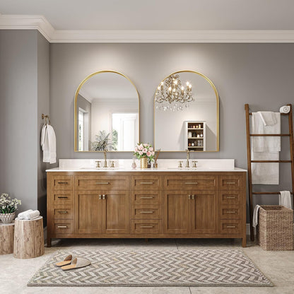 Brightify Arched Mirror, Arched Wall Mirror, 24 x 32 Inch Silver Arch Mirror, Metal Frame Silver Bathroom Mirror, Arched Top Bathroom Vanity Mirror for Living Room Bedroom Mantel Entryway Hallways
