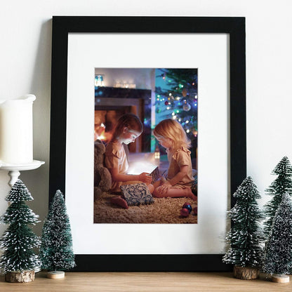 Egofine 8x10 Picture Frames Set of 4, Made of Solid Wood Covered by Plexiglass 4x6 and 5x7 with Mat or 8x10 without Mat, for Table Top Display and Wall Mounting Photo Frame Black