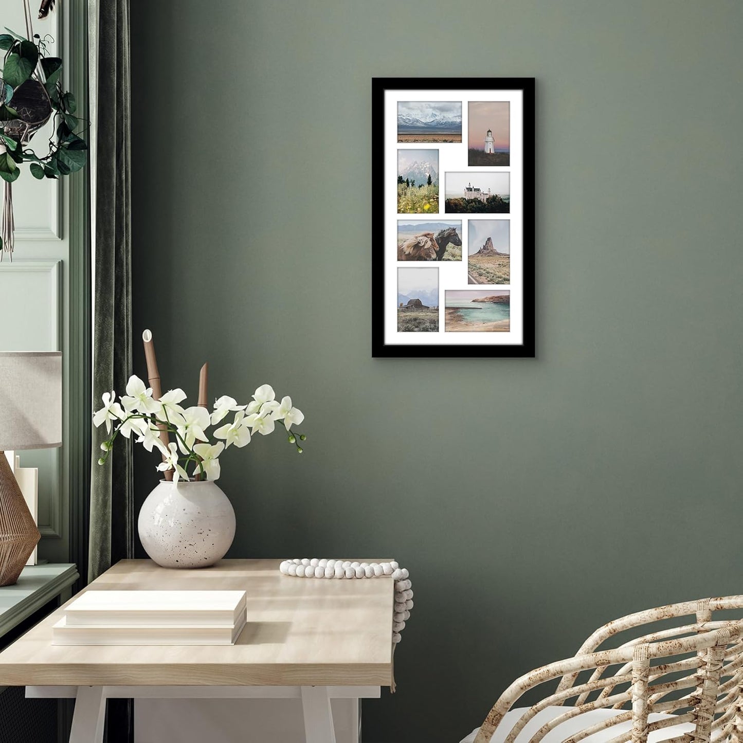 Americanflat 4x6 Collage Picture Frame with Shatter-Resistant Glass - Fits Five 4x6 Photos or Use as One 11x14 Picture Frame - Signature Collection - Collage Frames for Wall Display - Black