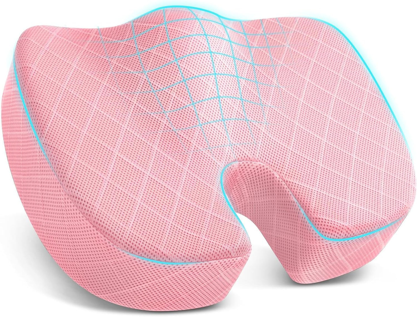 TushGuard Seat Cushion - Memory Foam Cushion for Office Chair, Car Seat, Airplane, Bleacher - Sciatica & Hip & Coccyx Pain Relief Desk Chair Cushion for Long Sitting Office Workers, Car Drivers