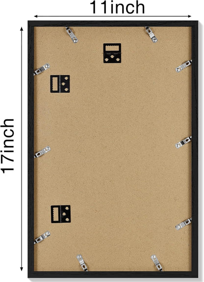 Vittanly 11x14 Picture Frame, Display Pictures 8x10 with Mat or 11x14 without Mat, Photo Frame for Wall Mounting, Black, 1 Pack - Colors A