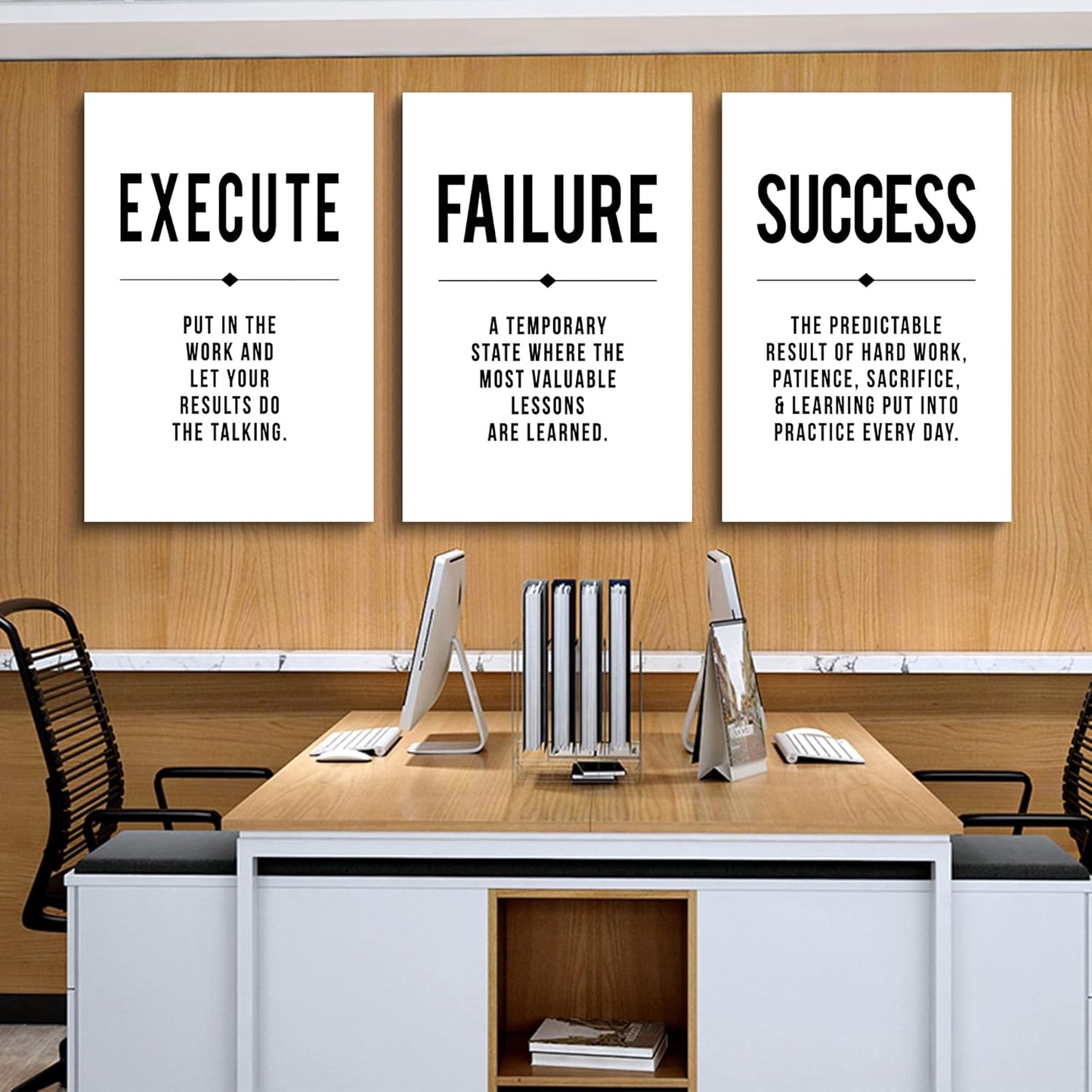 Inspirational Canvas Painting Wall Art -EPHANY ART,Mindset Quotes Prints, Success Framed Entrepreneur Poster Positive Quotes Wall Poster for Home Office Workplace (M-3pcs,12x16inchx3pcs)
