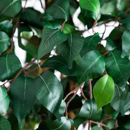 Nearly Natural 4ft Triple Trunk Ficus Silk Tree with Natural Wood Trunks and Dense Foliage, Mid-Size Faux Floor Plant for Home and Office