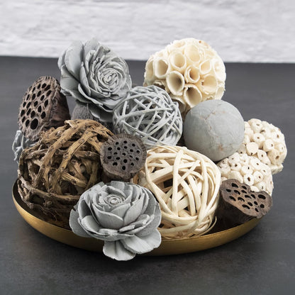 ANDALUCA Natural Tones Vase & Bowl Filler Decorative Balls (Natural Orbs)