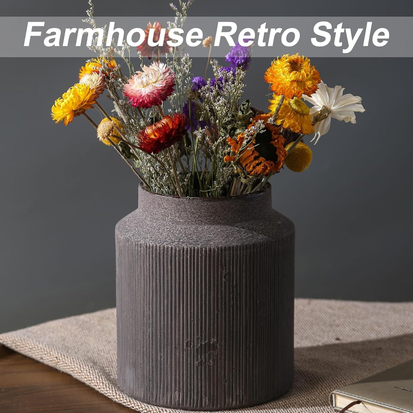 Rustic Vases for Home Decor. Ceramic Vase for Dining Table Decor. Terracotta Decorative Vase 6.1IN. ZSHLXM