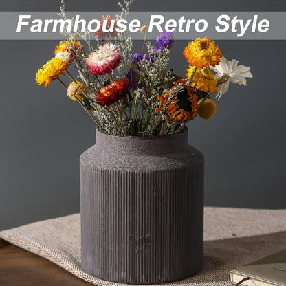 Rustic Vases for Home Decor. Ceramic Vase for Dining Table Decor. Terracotta Decorative Vase 6.1IN. ZSHLXM