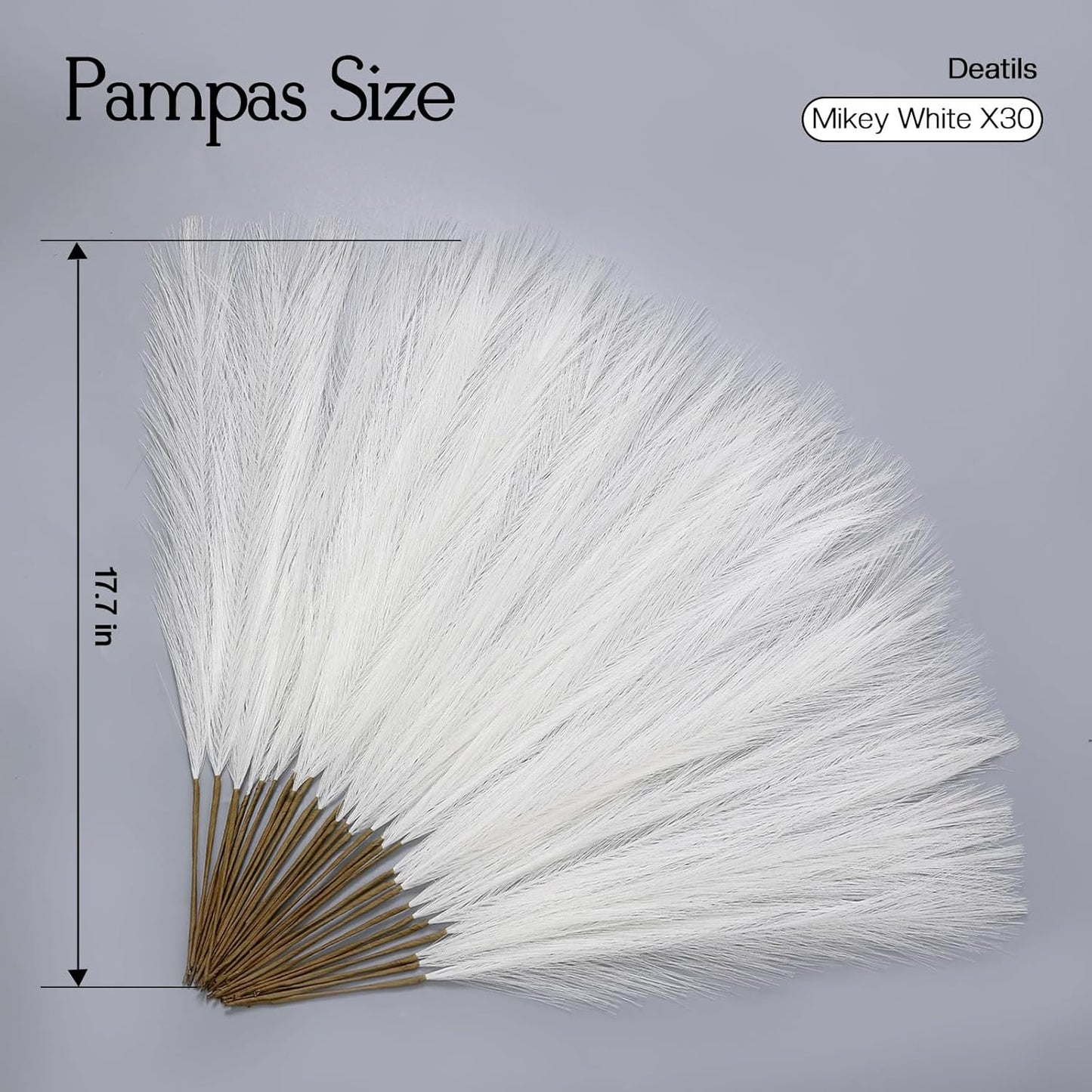 UREYMX Faux Pampas Grass Decor 17.7 Inch 6pcs, Artificial Pampas Grass Fluffy Home Decor, Short Vase Room Decor pompous Grass Flower Arrangement for Boho Home Wedding Decoration (Black)