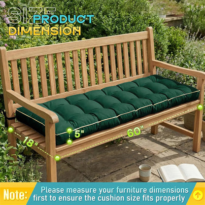 Outdoor Bench Cushion, Tufted Patio Seat Pad for Garden Bench, Porch Swing, Indoor/Outoor Furniture (Blue, 48X18X4 inch)