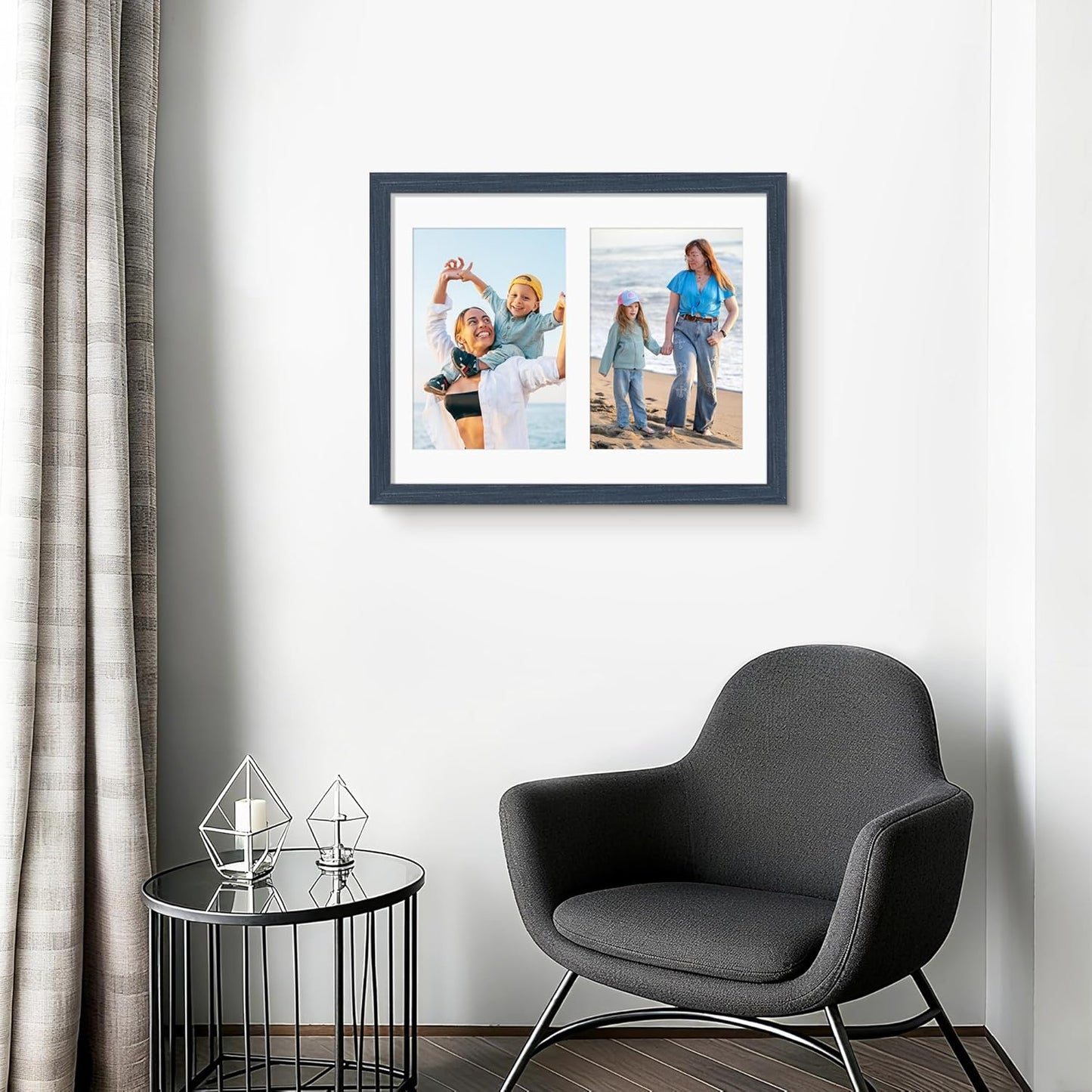DUENPY 14x26 Collage Picture Frame 4x6 Collage Picture Frame Displays Twelve 4x6 inch Photos Available Horizontal Wall Mounting Display and Vertical Black - Colors B