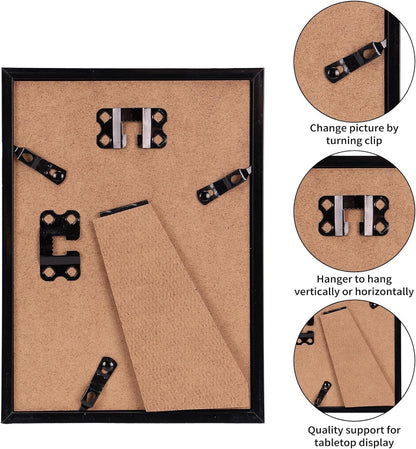 Giftgarden 14 Pack Black Picture Frames Set, 2pcs 11x14 Matted for 8x10, 6pcs 8x10 Matted for 5x7, 6pcs 5x7 Matted for 4x6, Gallery Frame Collage for Wall or Tabletop Display