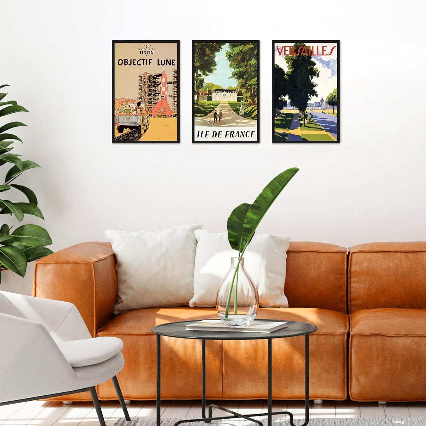 upsimples 18x24 Picture Frame Black 3 Pack, Scratch-Proof Poster Frames 18 x 24 for Photo Gallery - Slide-In Strips, Horizontal or Vertical Wall Mounting
