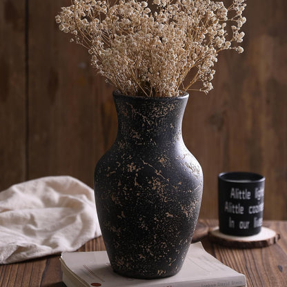 Rustic Vases for Home Decor. Ceramic Vase for Dining Table Decor. Terracotta Decorative Vase 6.1IN. ZSHLXM