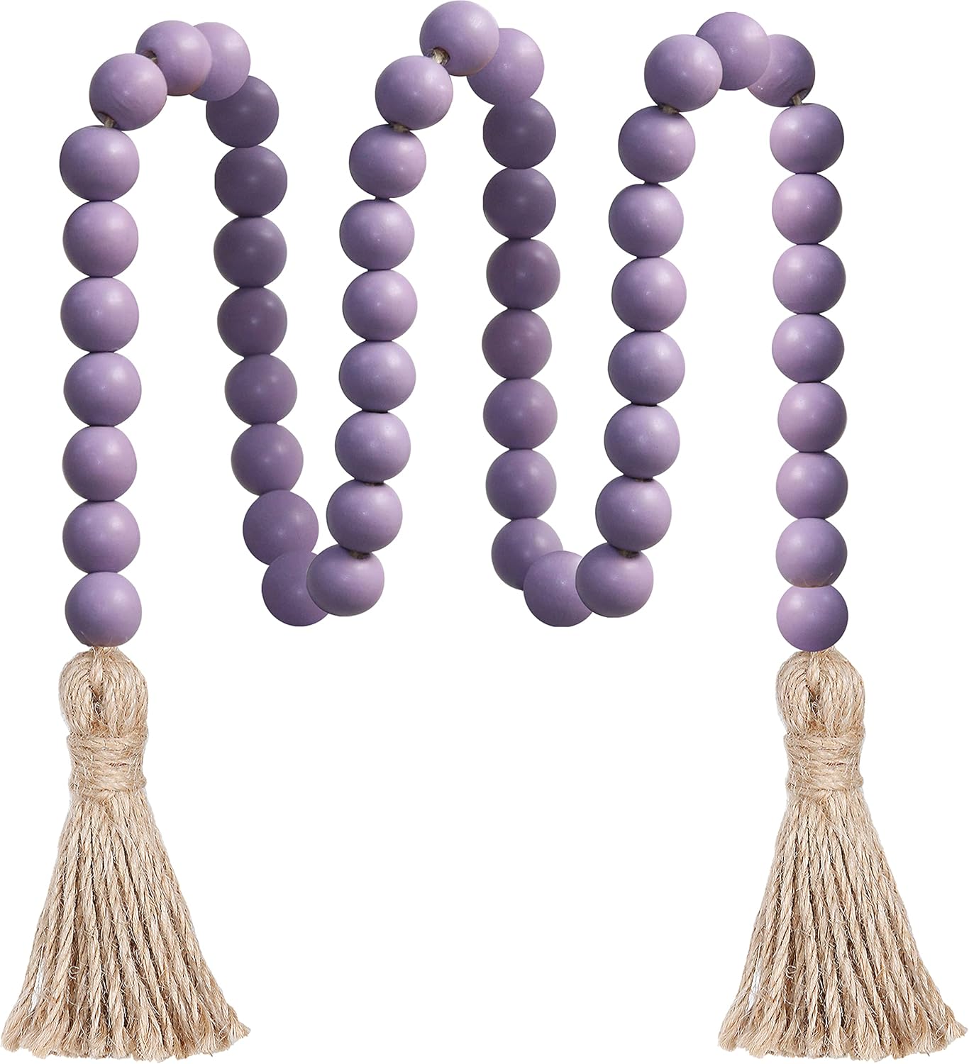 Meplait 39in Wood Bead Garland Farmhouse with Tassels,Versatile Prayer Beads Boho Chic Wall Hanging Home Decor (Black)