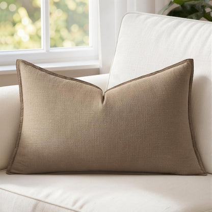 MIULEE Decorative Long Lumbar Throw Pillow Cover for Bed 14x36 Natural Beige Boho Farmhouse Neutral Couch Pillowcase Pack of 1 Accent Modern Sofa Cushion Livingroom Home Decor (Covers Only)