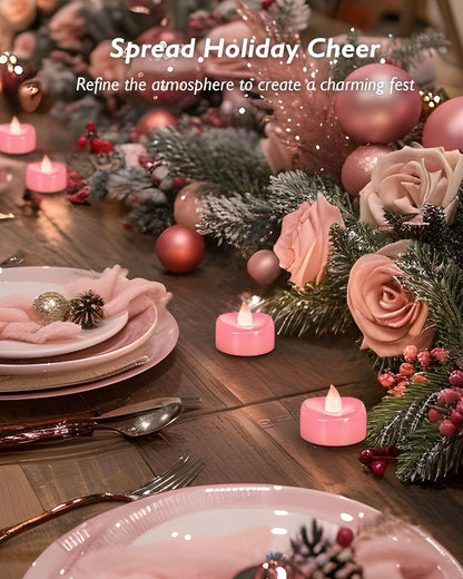merrynights LED Candles, Tea Lights Candles Battery Operated Bulk, 50-Pack Long-Lasting 200 Hours Flameless Tealight Candles, Realistic Tea Lights for Christmas Halloween Wedding, 1.5'' D X 1.25'' H