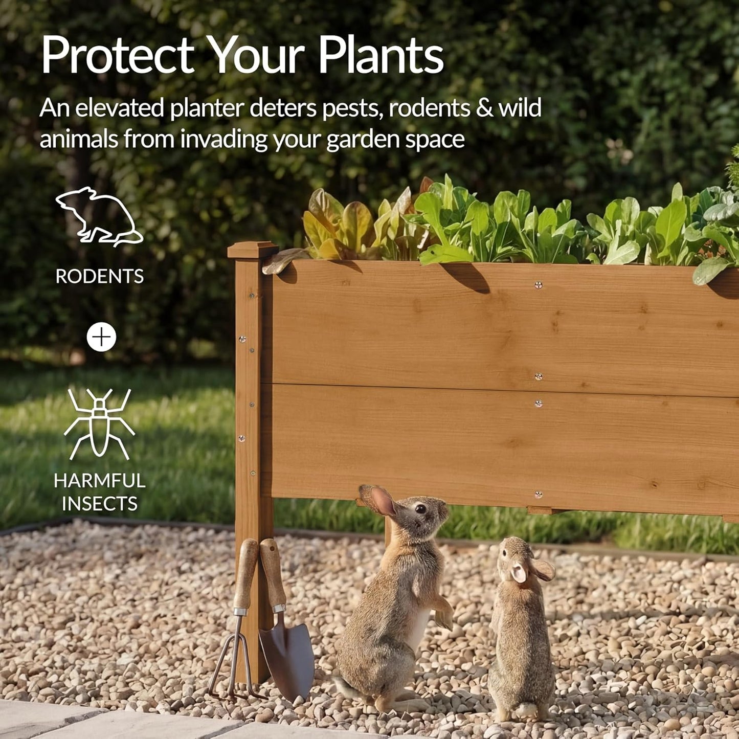 Best Choice Products 72x24x30in Raised Garden Bed, Elevated Wood Planter Box Stand for Backyard, Patio, Balcony w/Divider Panel, 6 Legs, 300lb Capacity - Natural