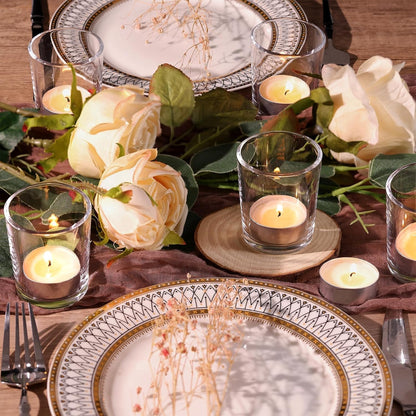 Letine 36-Pack Votive Candle Holders - Clear Glass Tea Light Holders - Glass Votive Candle Holder Bulk for Wedding Centerpieces/Home Table Decor/Propose/Christmas and Spring Party Decor